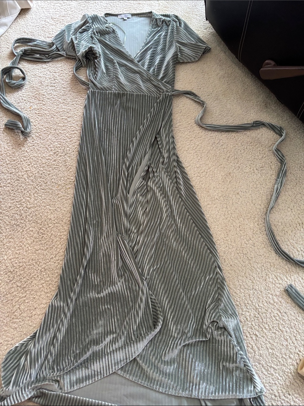 Baltic Born Sage Green Wrap Maxi Dress